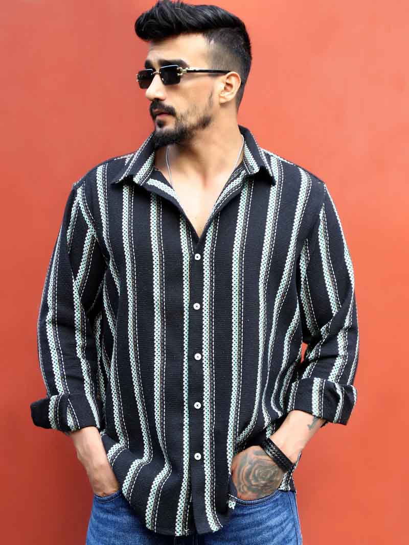 Miura Mood Black Stripe Full Sleeve Shirt