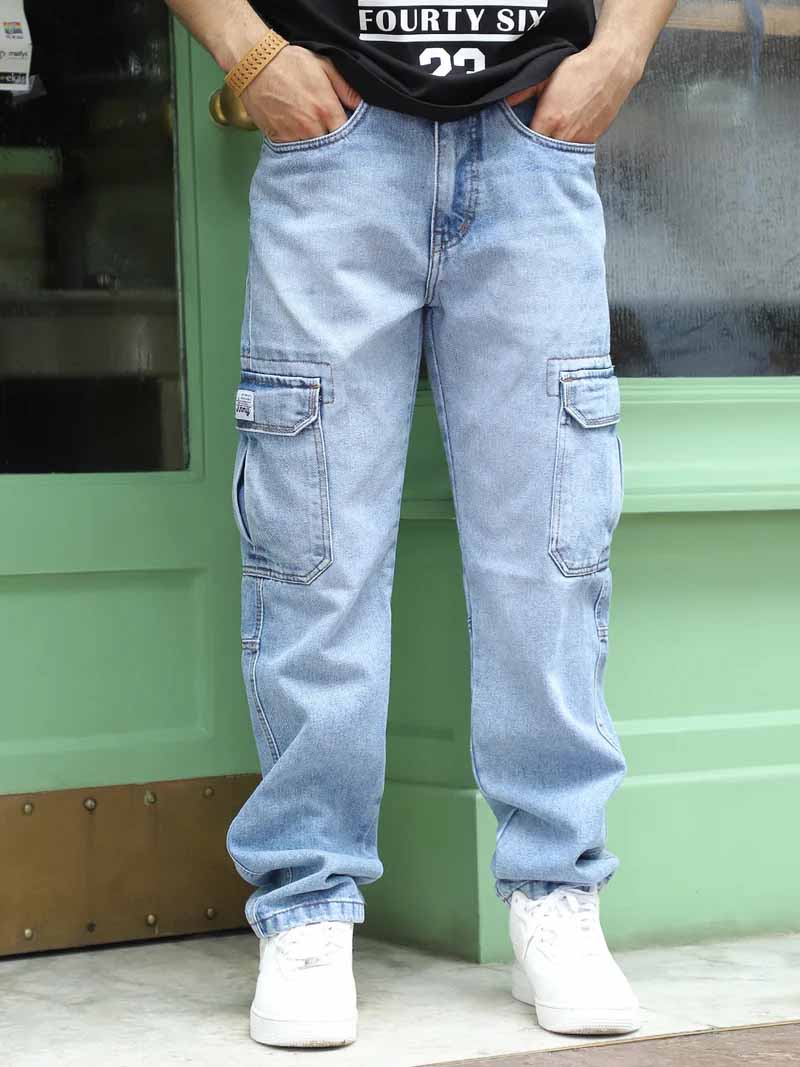 Zoom Light Blue Denim Cargo