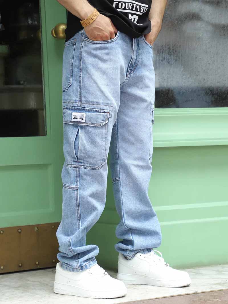 Zoom Light Blue Denim Cargo