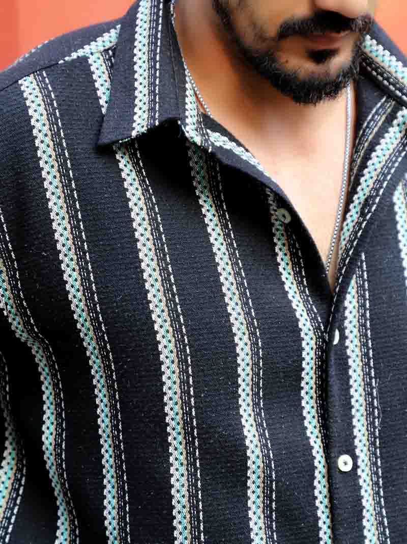 Miura Mood Black Stripe Full Sleeve Shirt