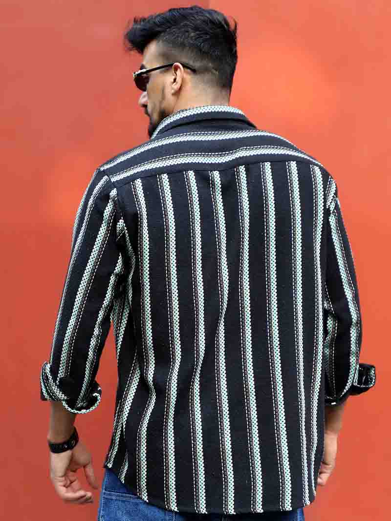Miura Mood Black Stripe Full Sleeve Shirt