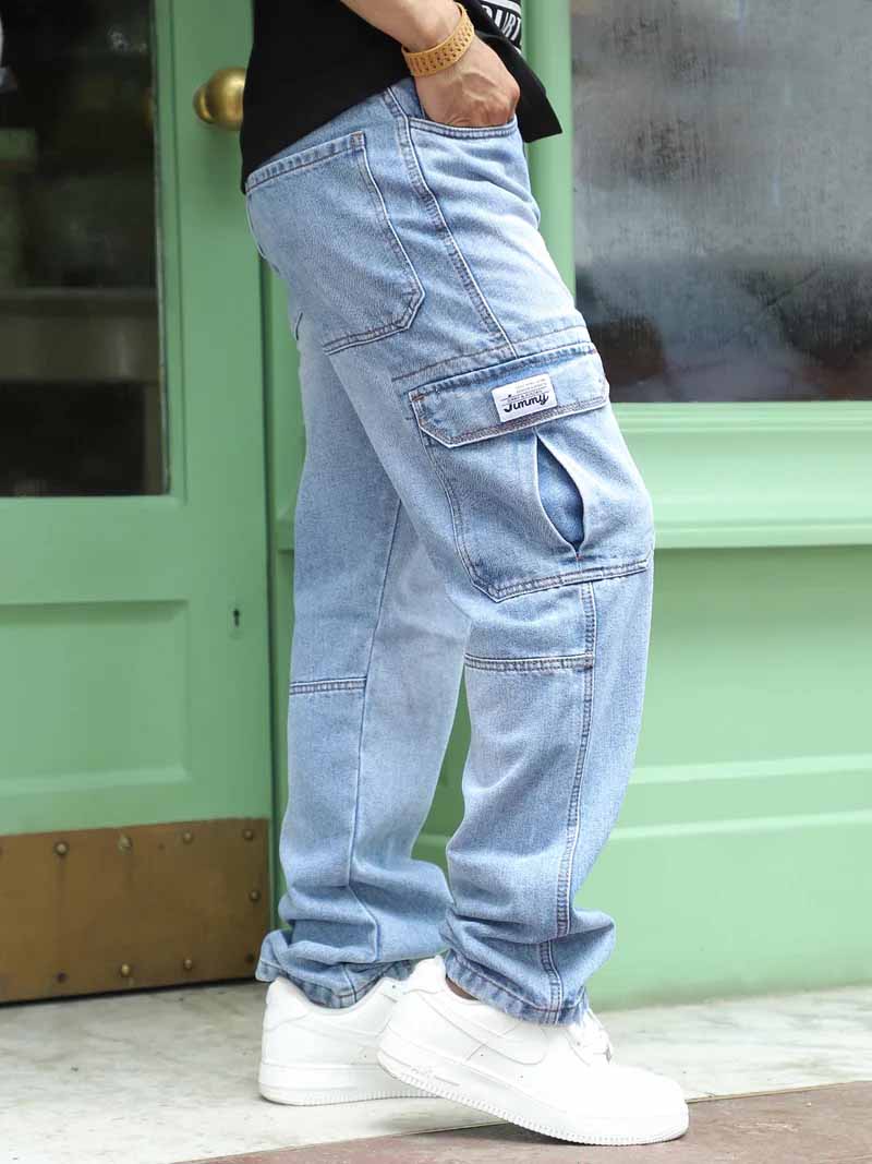 パンツ herlipto Grand Cargo Denim Pants Zoom Light Blue Denim Cargo | Jimmy Luxury