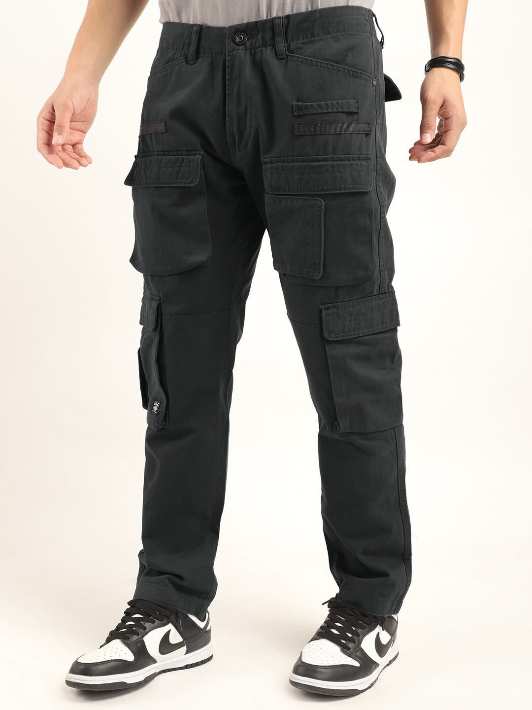 Crime Dark Grey Multi Pocket Cargo