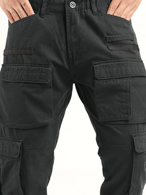 Crime Dark Grey Multi Pocket Cargo