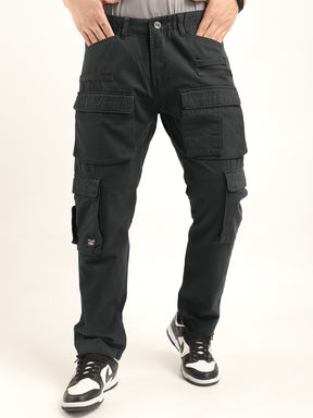 Crime Dark Grey Multi Pocket Cargo