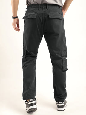 Crime Dark Grey Multi Pocket Cargo