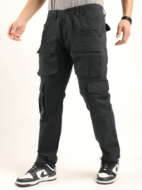 Crime Dark Grey Multi Pocket Cargo