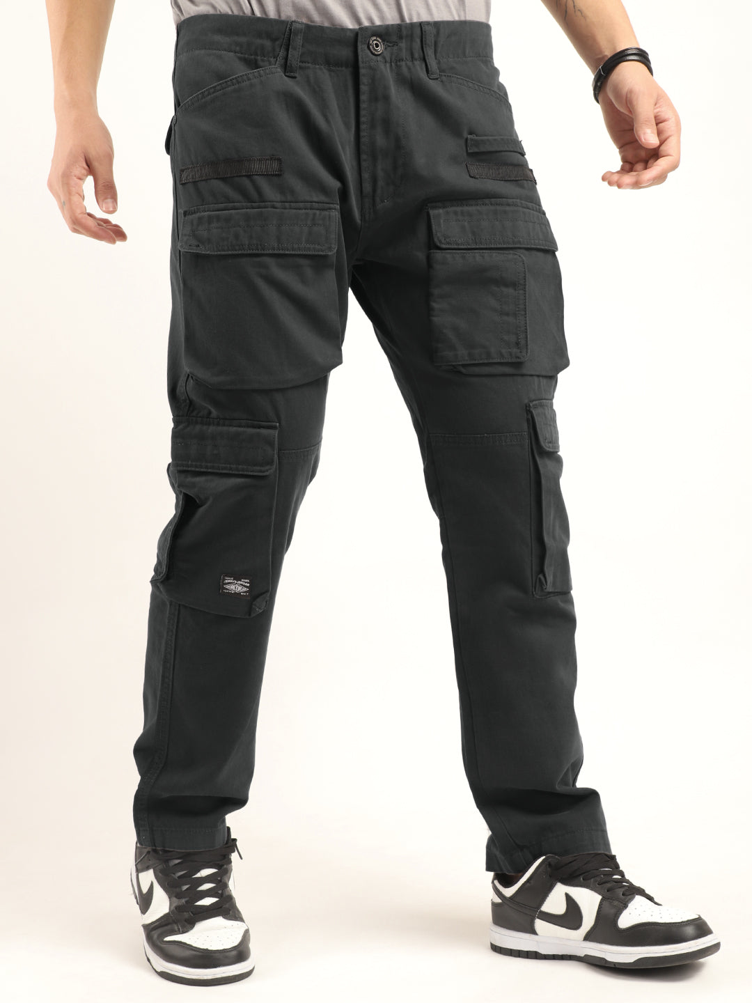 Crime Dark Grey Multi Pocket Cargo