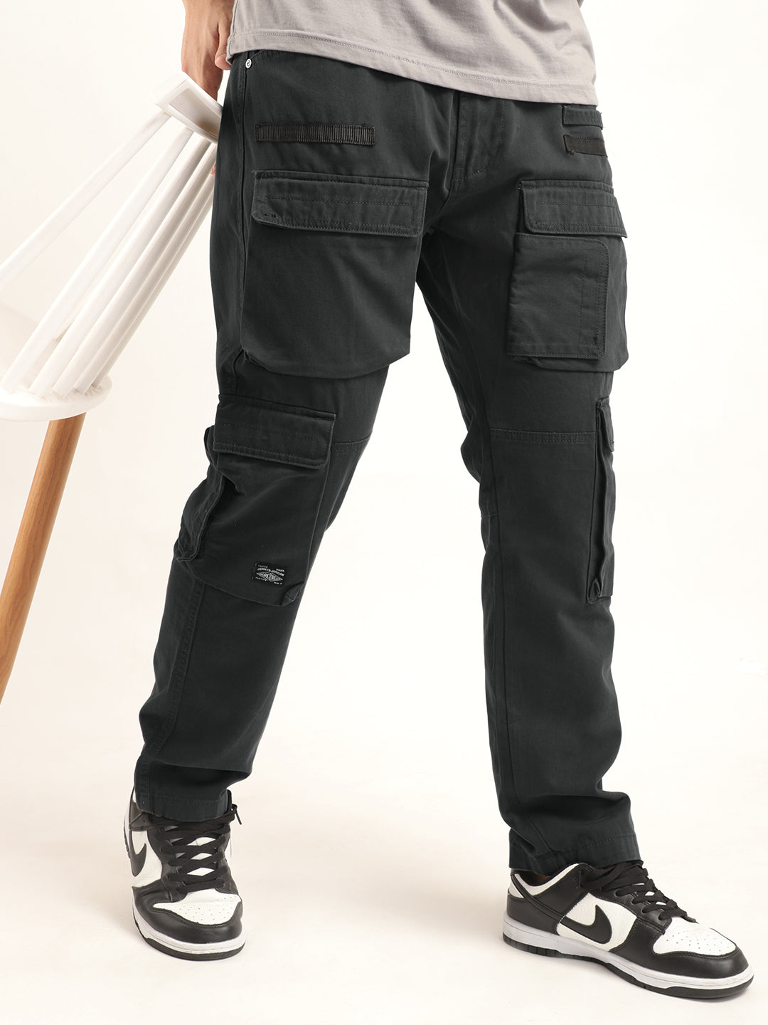 Crime Dark Grey Multi Pocket Cargo