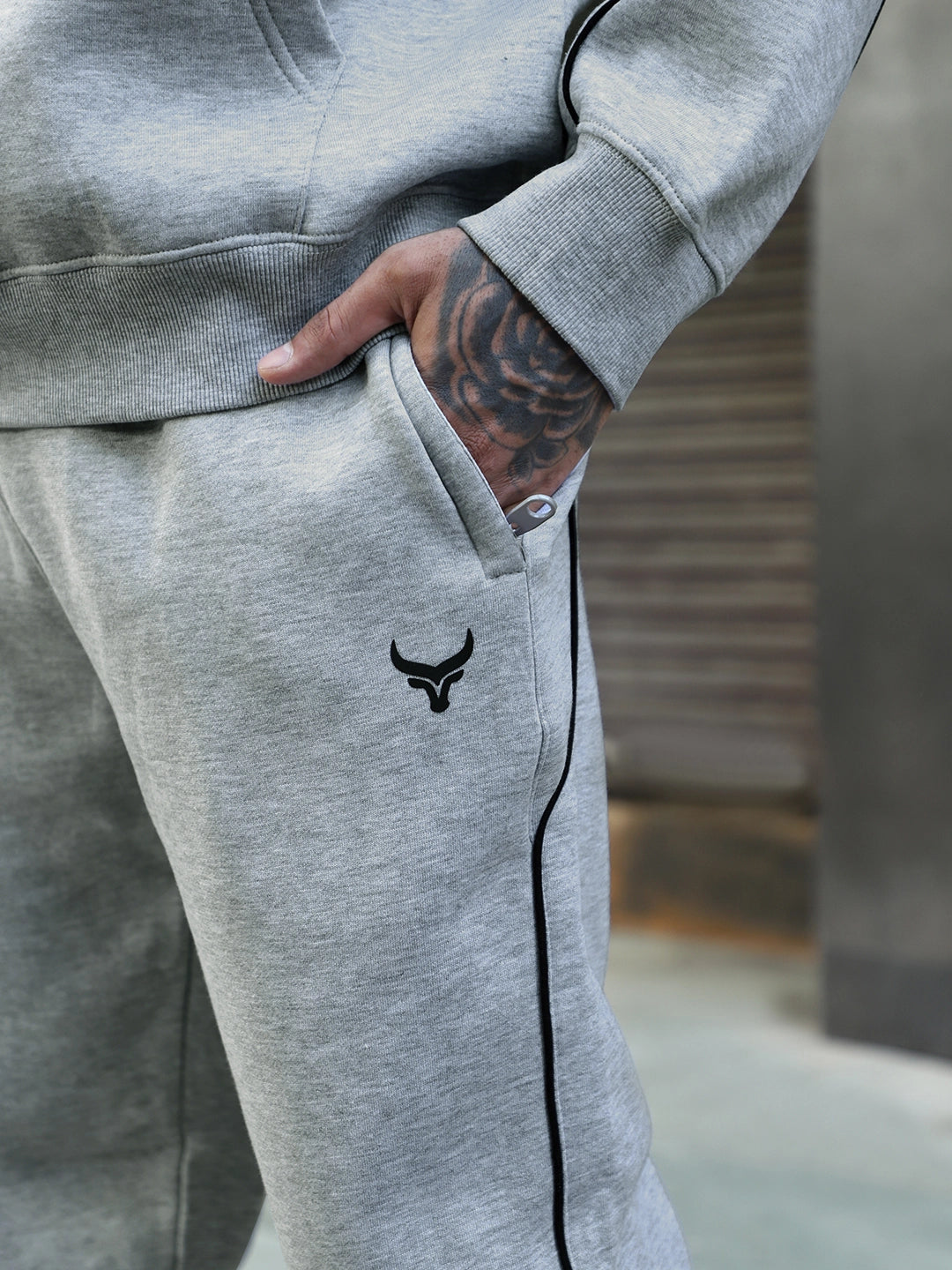 Mystic Match Fleece Grey Melange Tracksuit