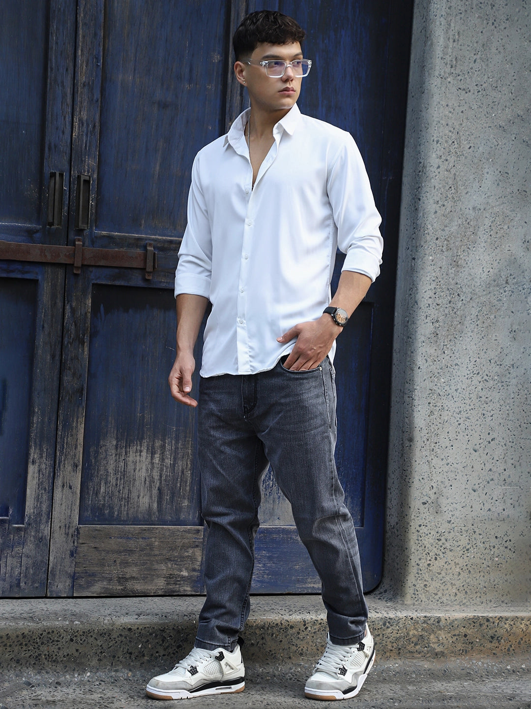 Pietra Dark Grey Denim Carrot Fit Jeans