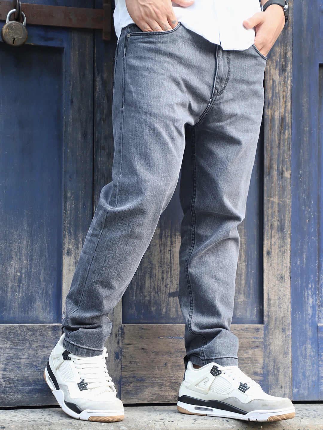 Pietra Dark Grey Denim Carrot Fit Jeans