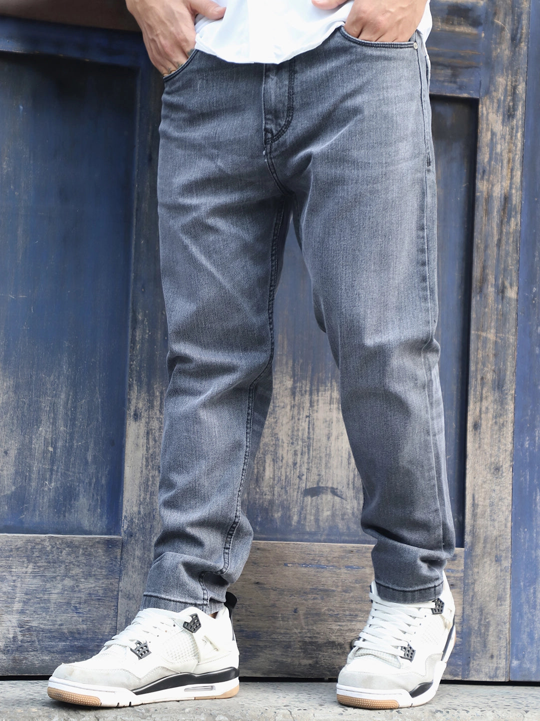 Pietra Dark Grey Denim Carrot Fit Jeans