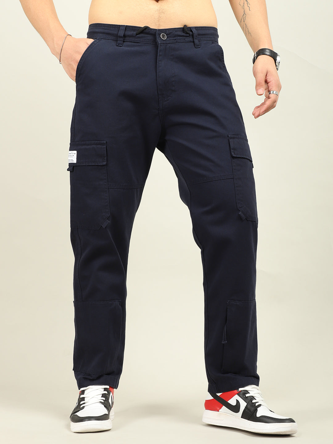 Drone Fantacy Navy Baggy Fit Cotton Cargo
