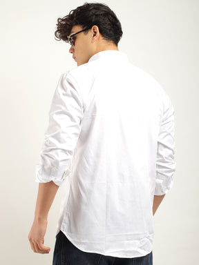 Streetwise White Satin Plain Shirt