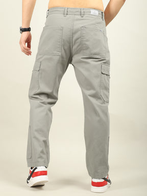 Drone Fantacy Light Grey Baggy Fit Cotton Cargo