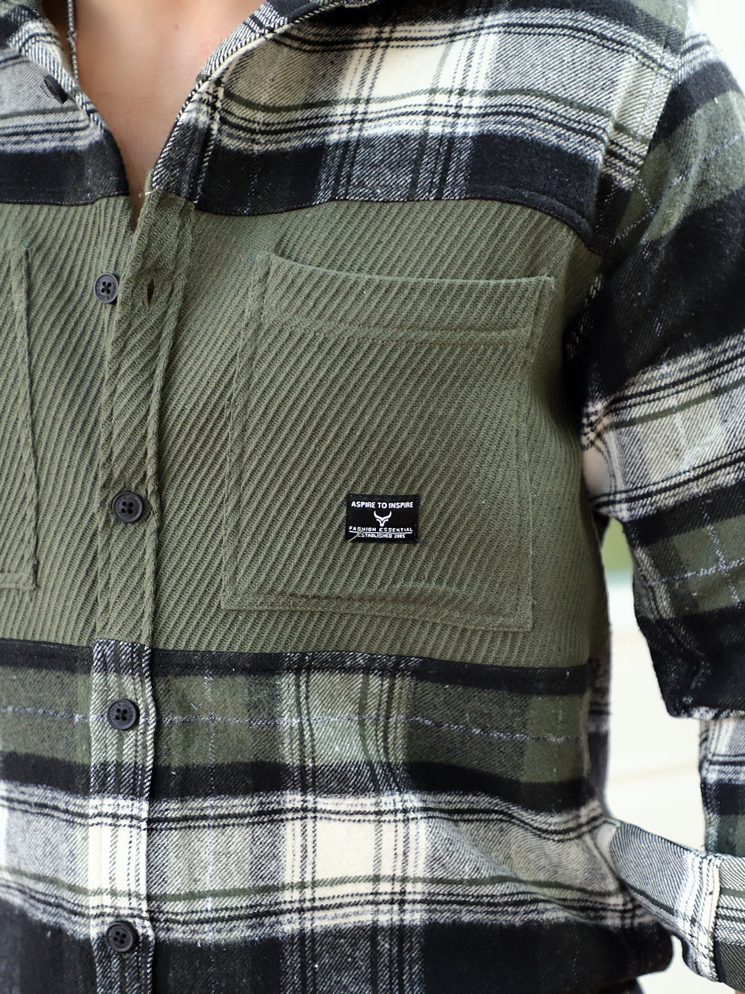Thunderbird  Olive Check Full Sleeve Shirt