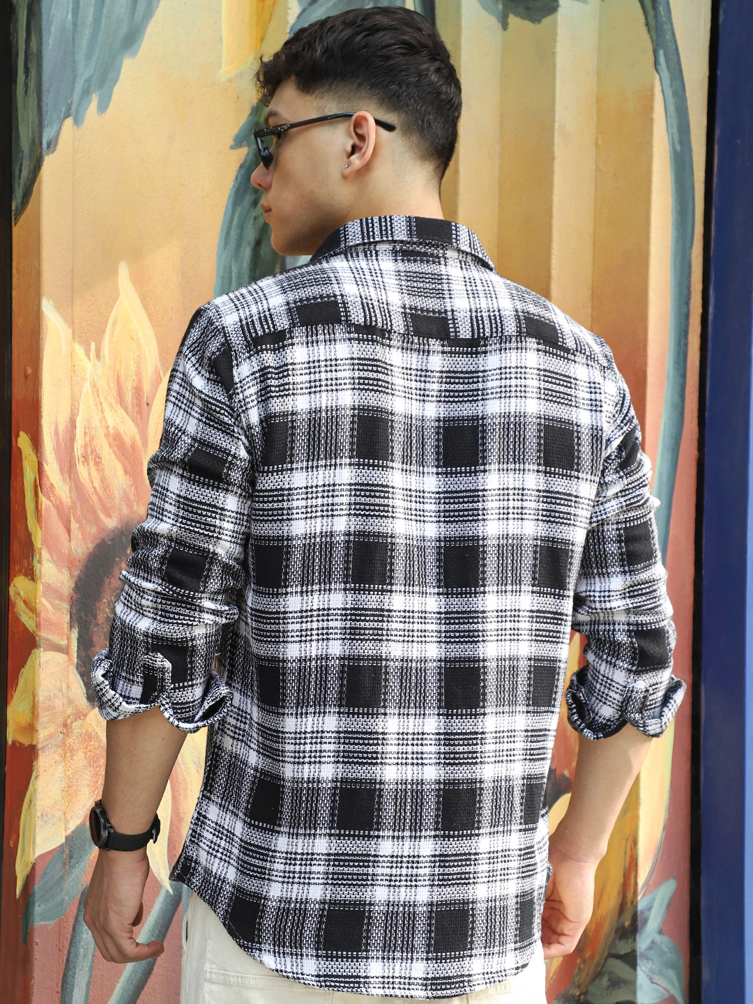 Chrome Fever Black Check Full Sleeve Shirt