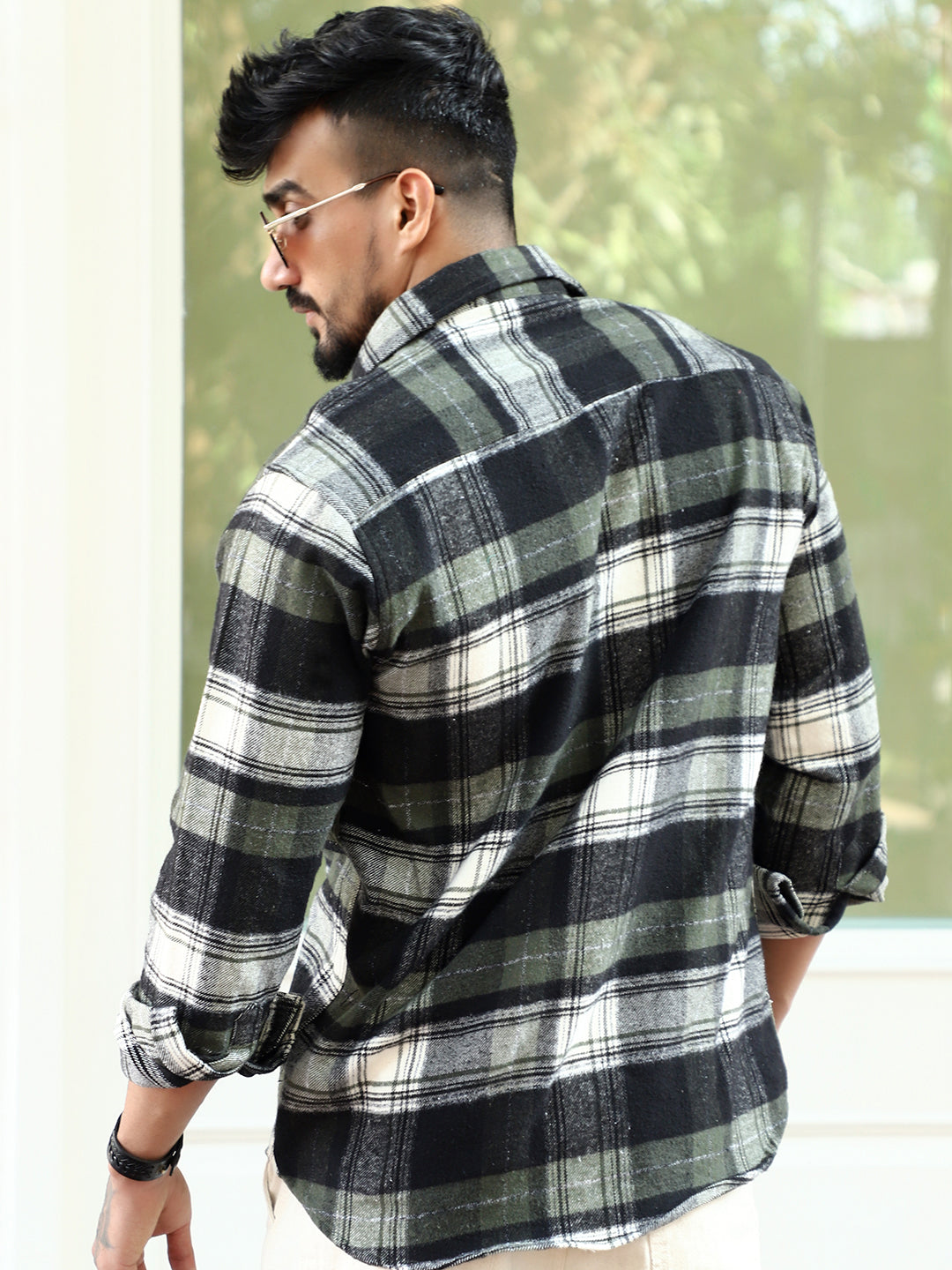 Thunderbird  Olive Check Full Sleeve Shirt
