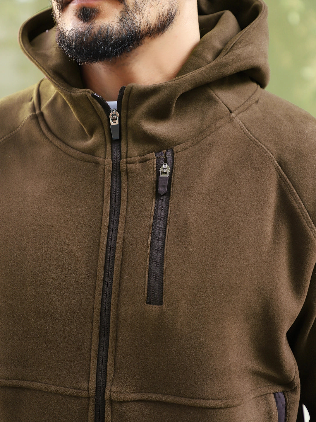 Wayfarer Dark Brown Velvet Zipper Hoodie