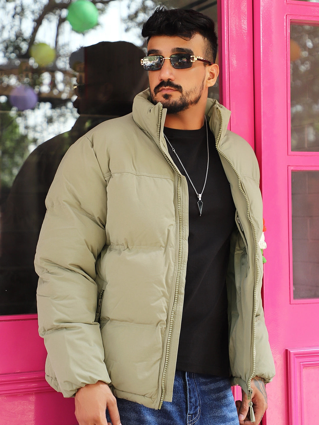 Oxford Street Style Light Umber Brown Puffer Jacket