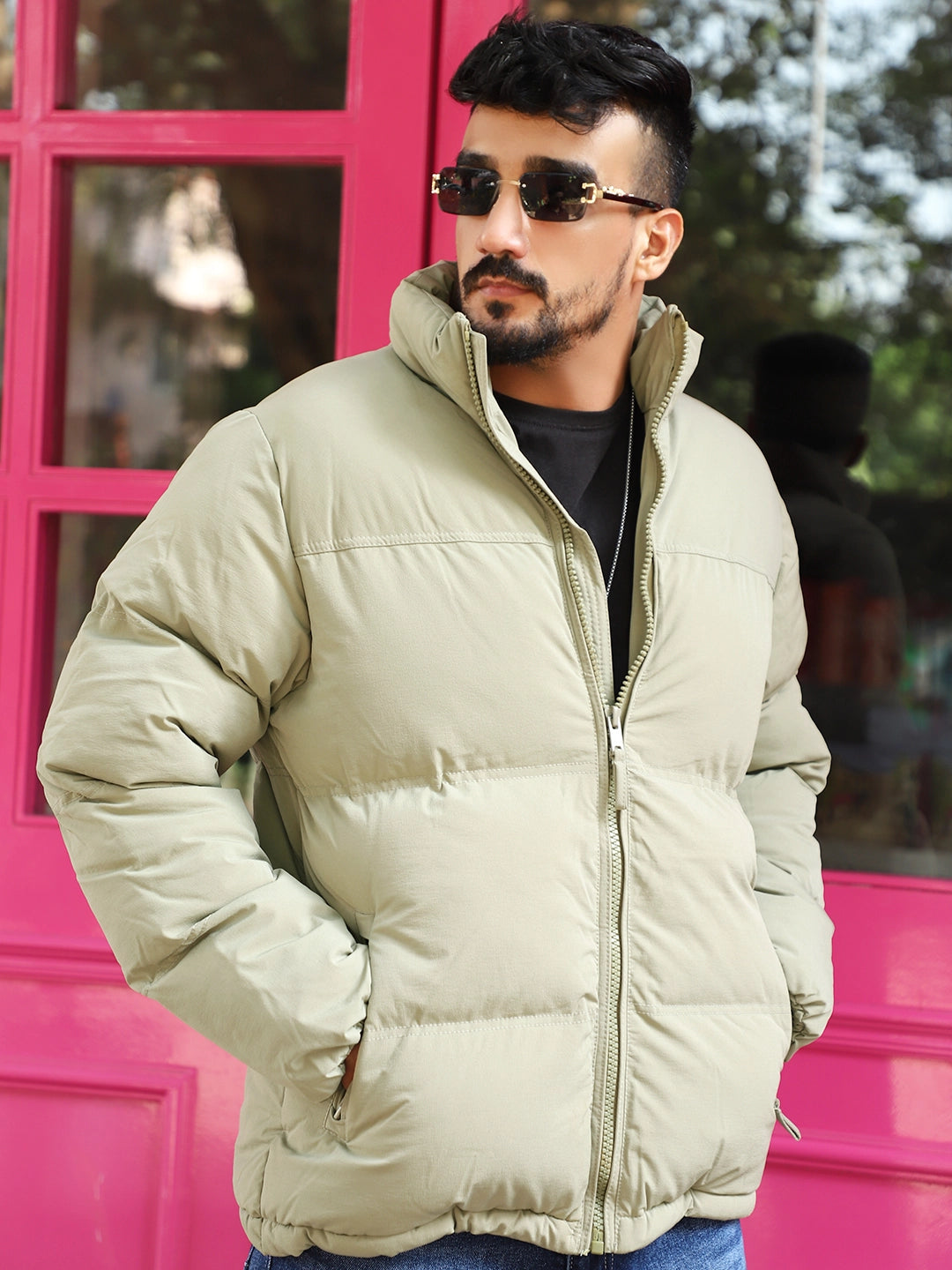 Oxford Street Style Light Umber Brown Puffer Jacket