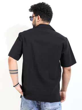 Softcrush Black Half Sleeve Shirt