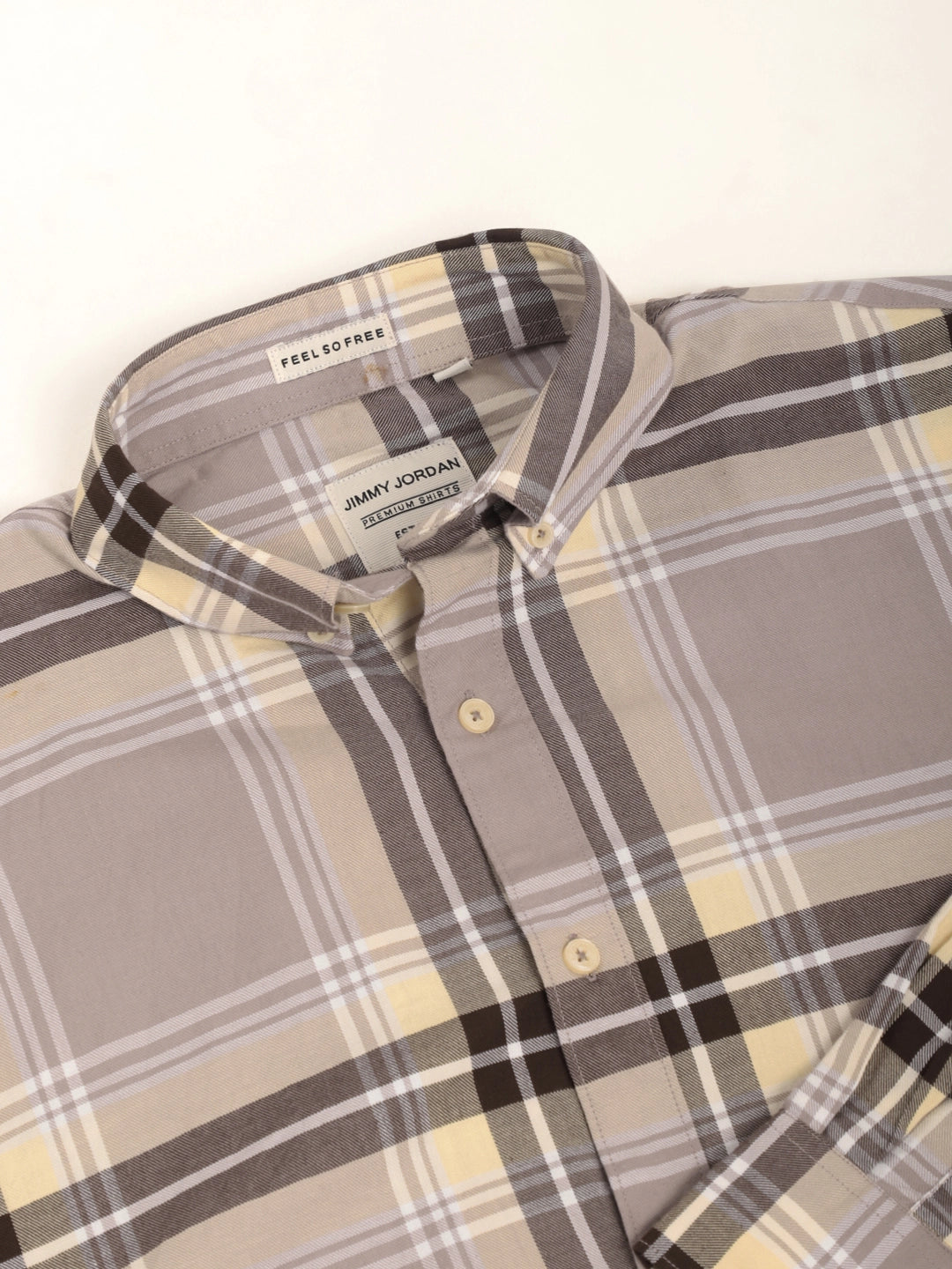 Massimou cotton Beige Check Shirt