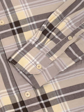 Massimou cotton Beige Check Shirt