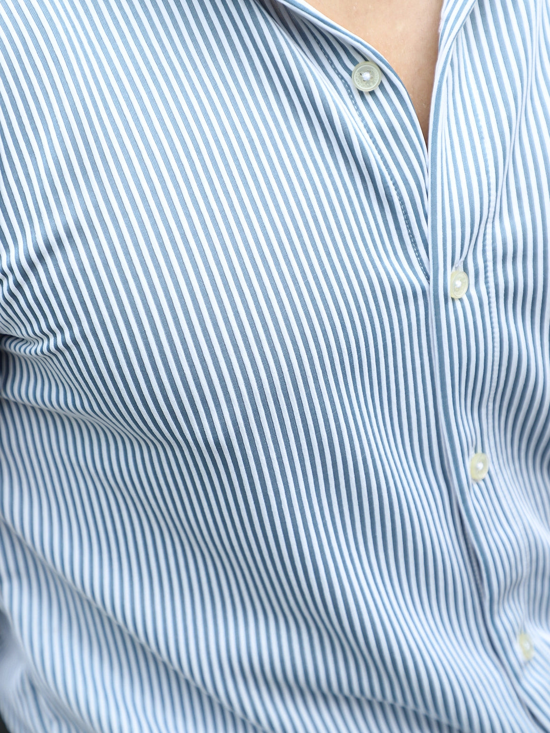 Sogno Lucido Sky Blue Striped Full Sleeve Shirt
