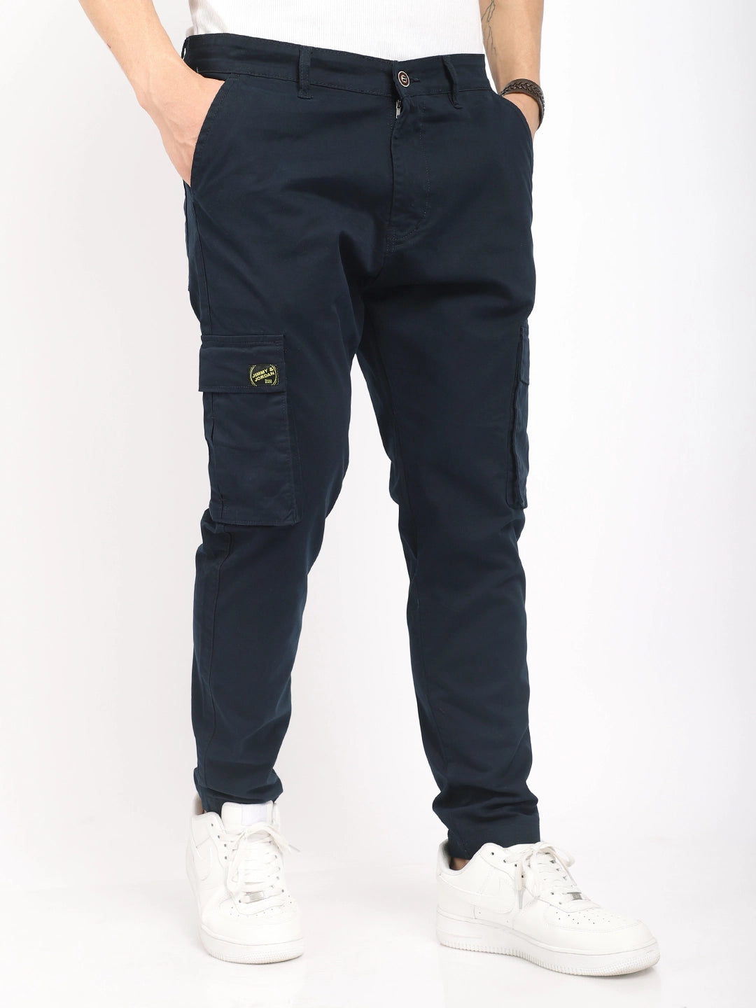 Royal Shades Navy Blue Cotton Cargo