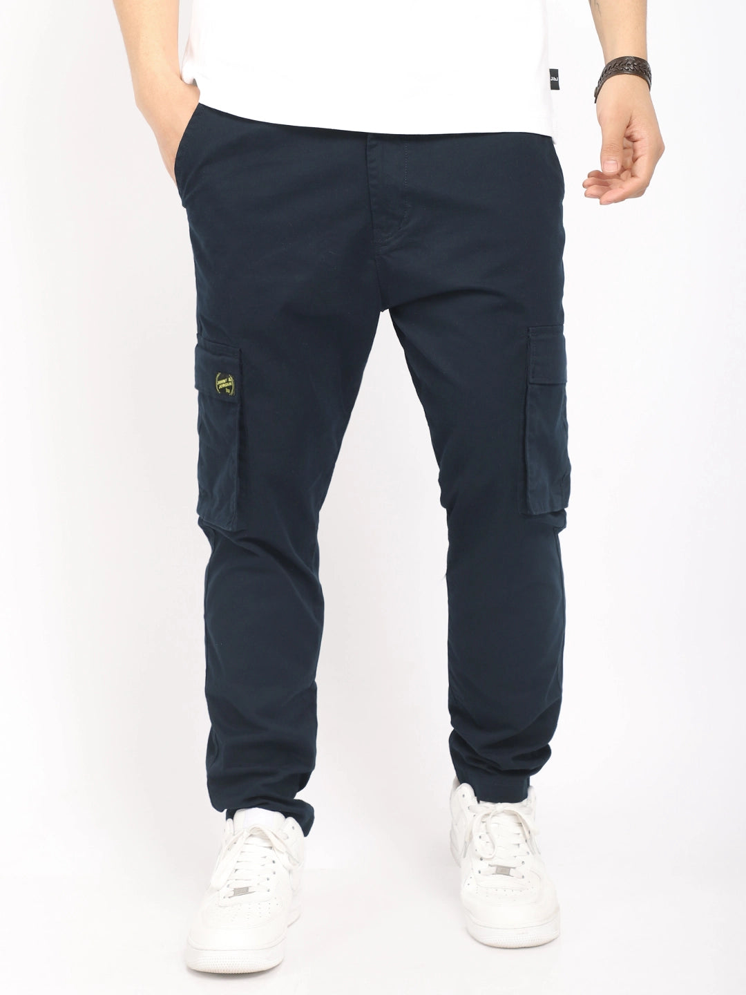 Royal Shades Navy Blue Cotton Cargo