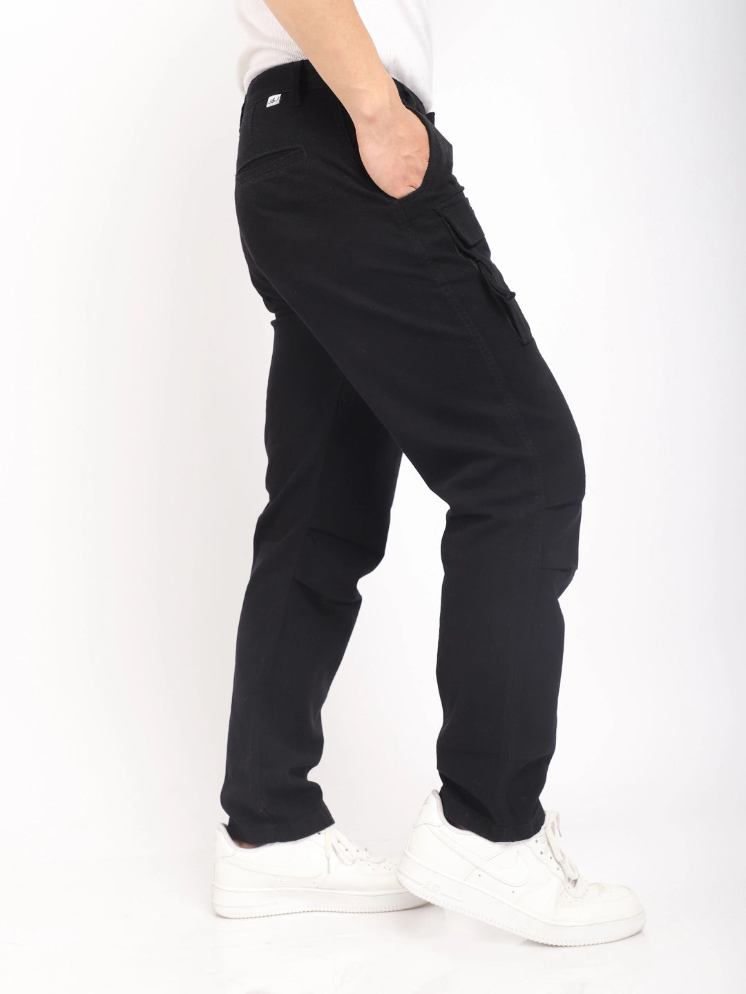 Riverside Black Cotton Plus Size Cargo