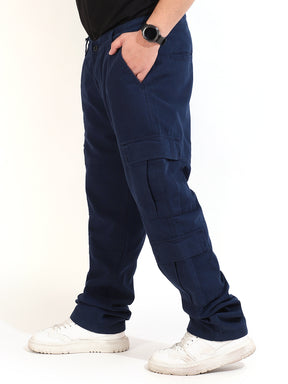 Navy Cotton Drill Baggy Fit 8 pocket Cargo