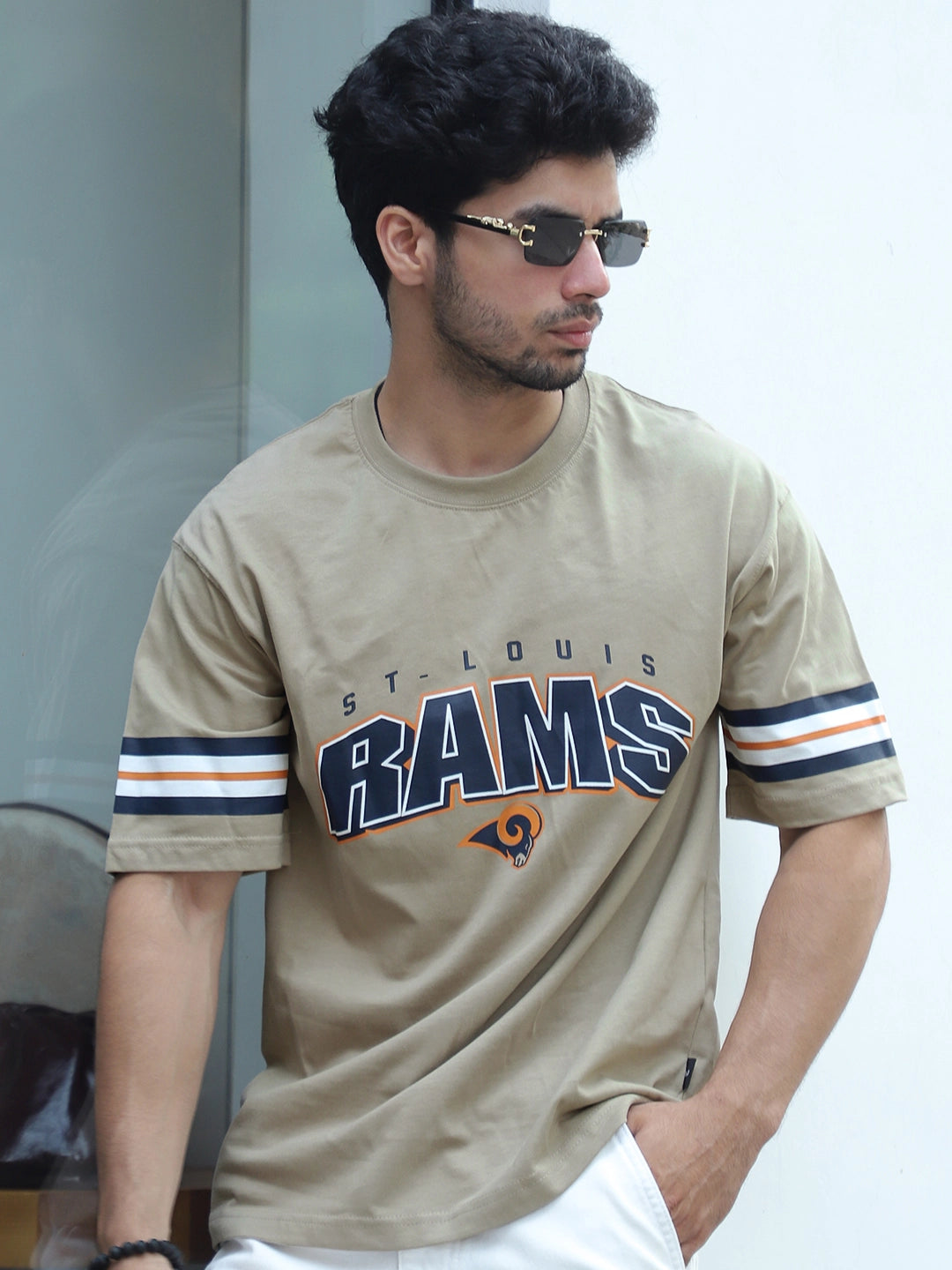 Drama Magnet Beige Oversized Tee