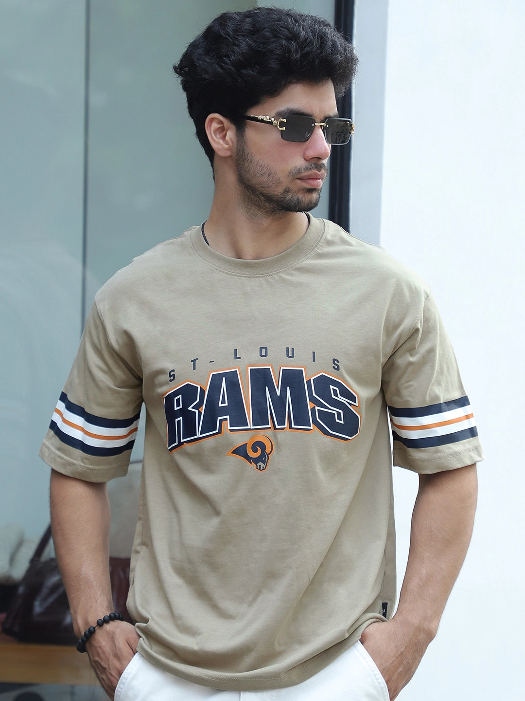 Drama Magnet Beige Oversized Tee