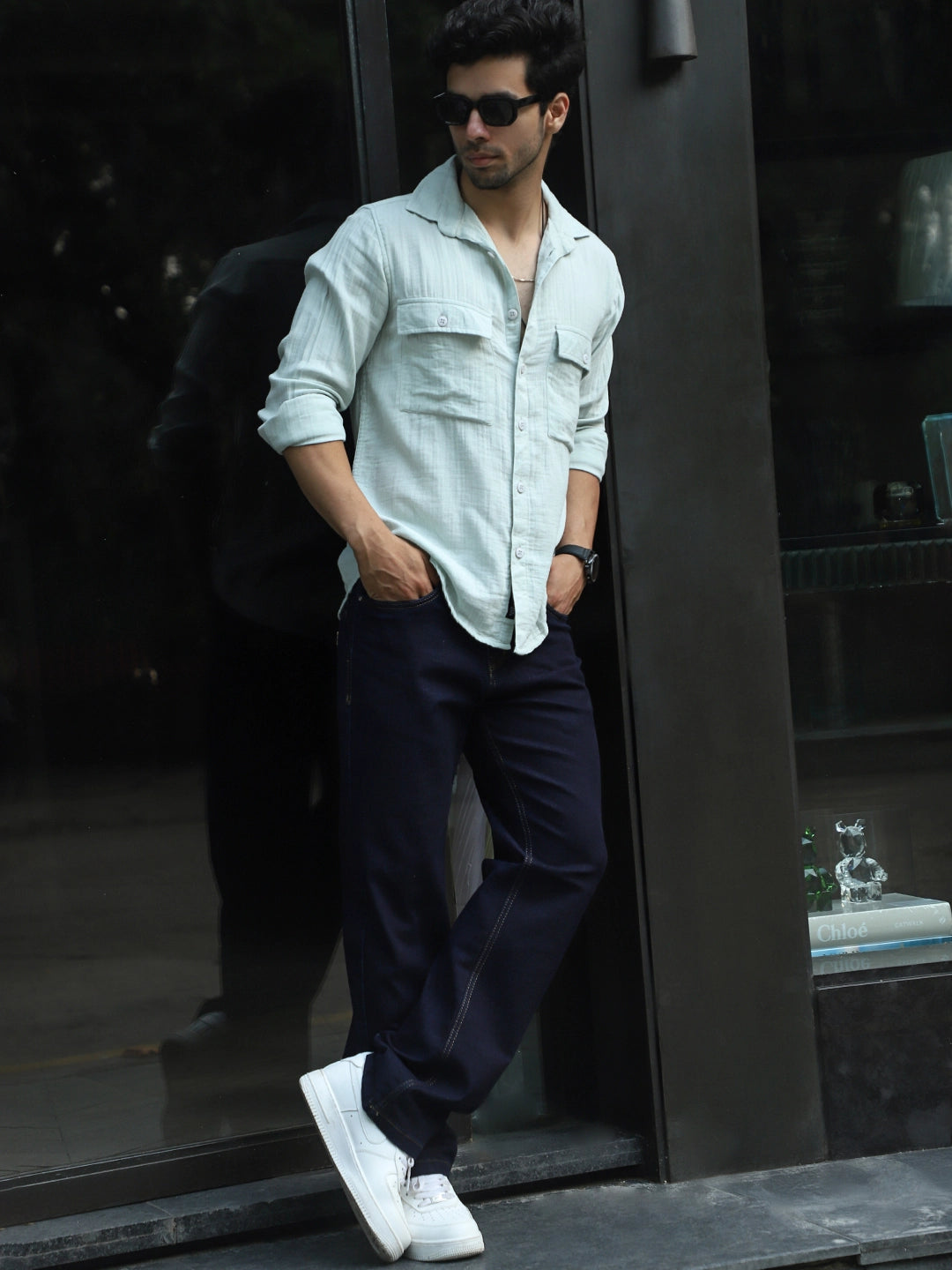 Vero Vibe Lucas Double Clothe Teal Green Shirt