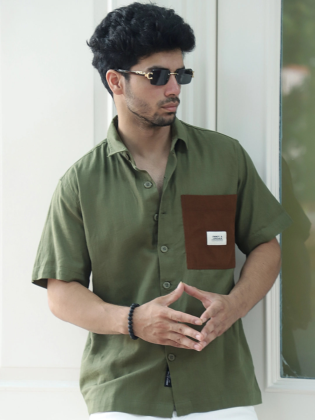 Eclipse Pine Green Half Sleeve Shirt