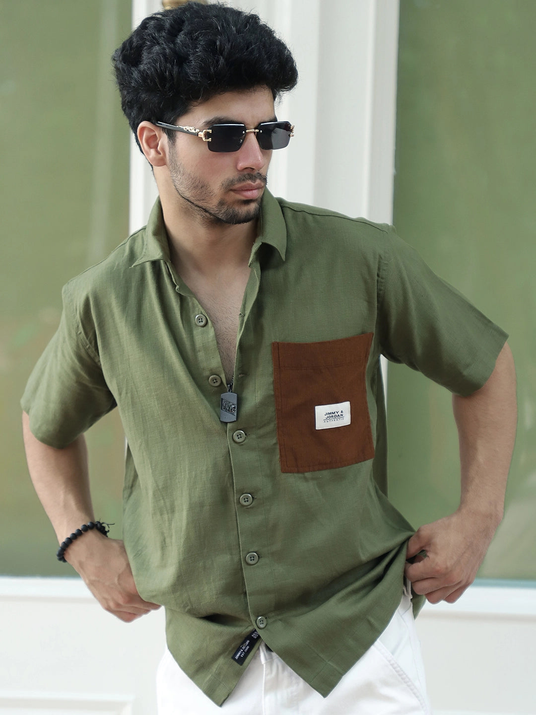 Eclipse Pine Green Half Sleeve Shirt