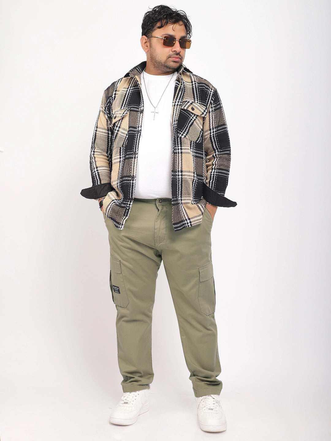 Green Cotton Cargo Men