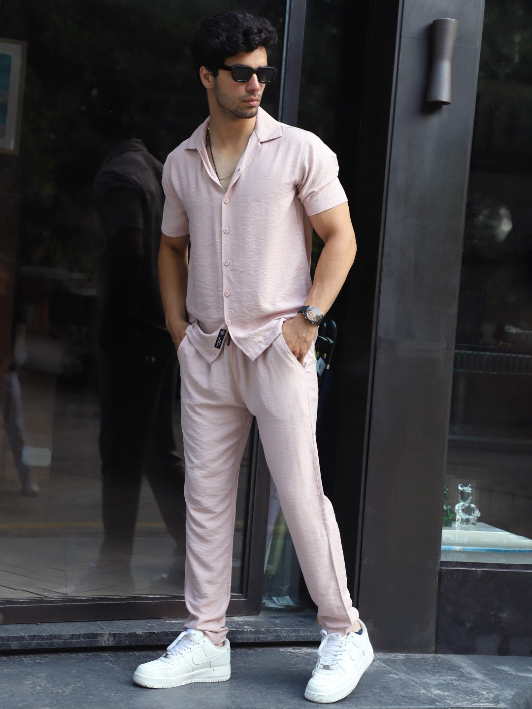 Linen Atlantica Light Pink Co-Ord Set