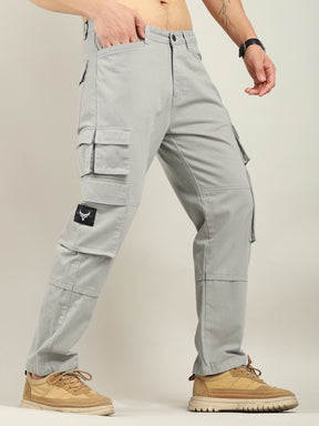 Dope Light Grey Multipocket Denim Cargo