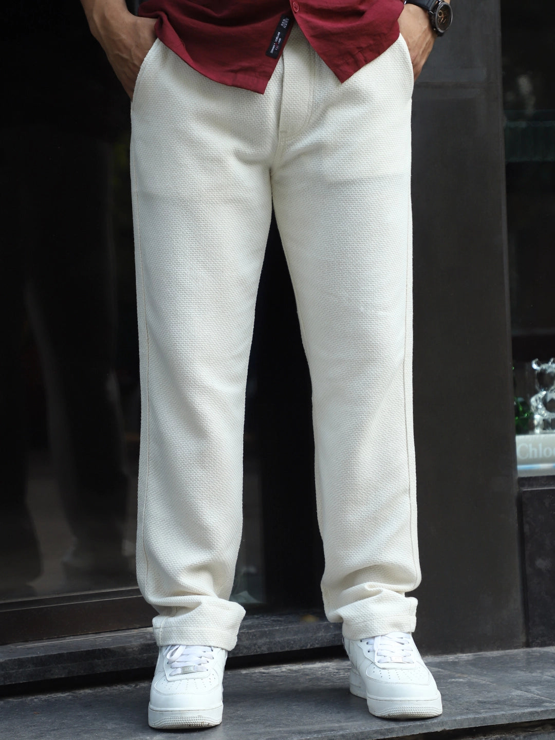 Brooklyn  Beat  Cream Texture Trouser