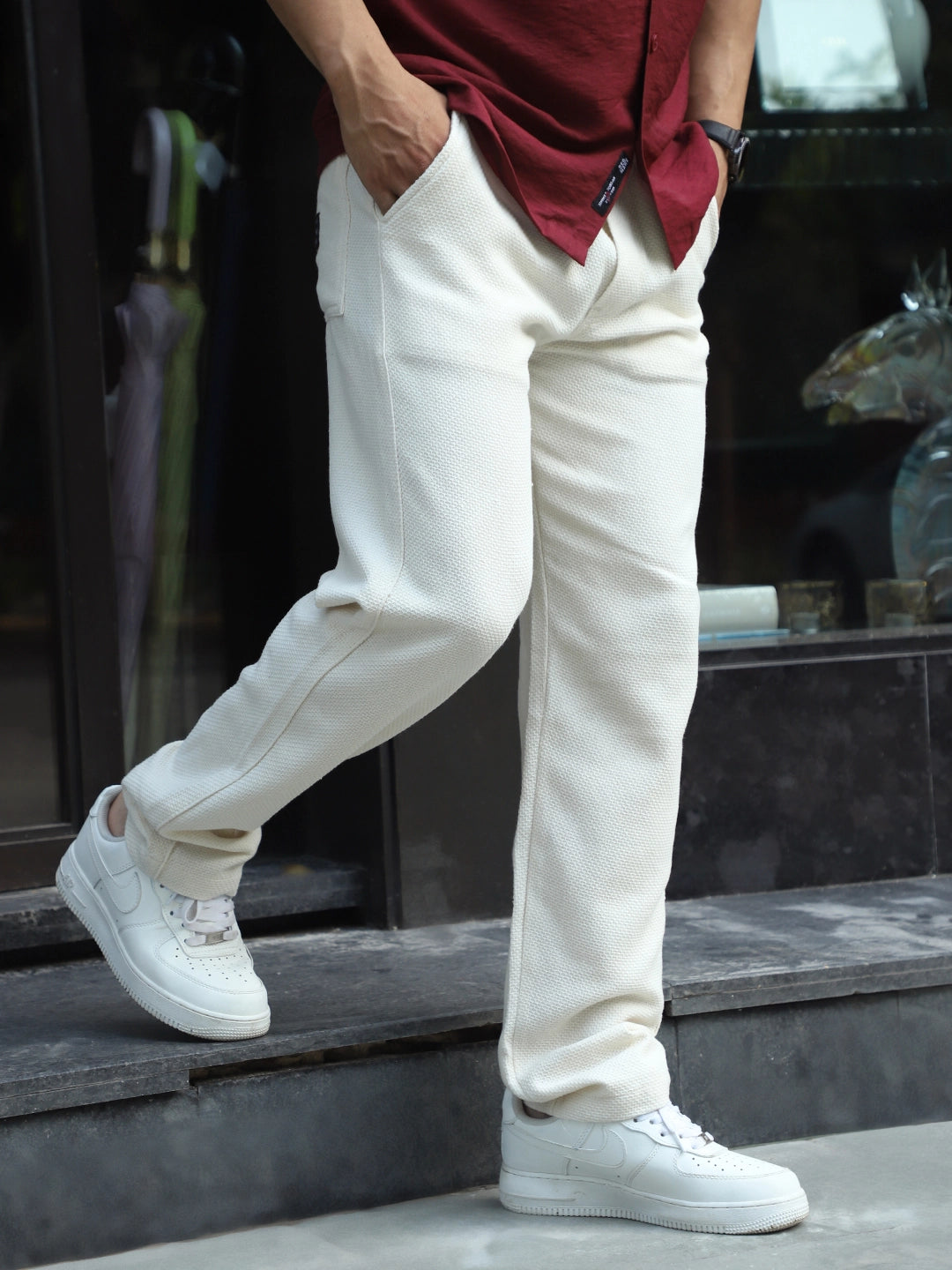 Brooklyn  Beat  Cream Texture Trouser