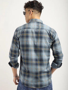 Check Sky Blue Full Sleeve Shirt