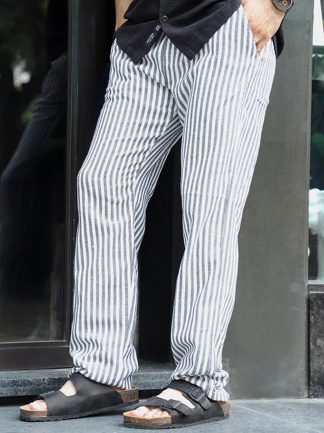 Ivory Line Black Trousers