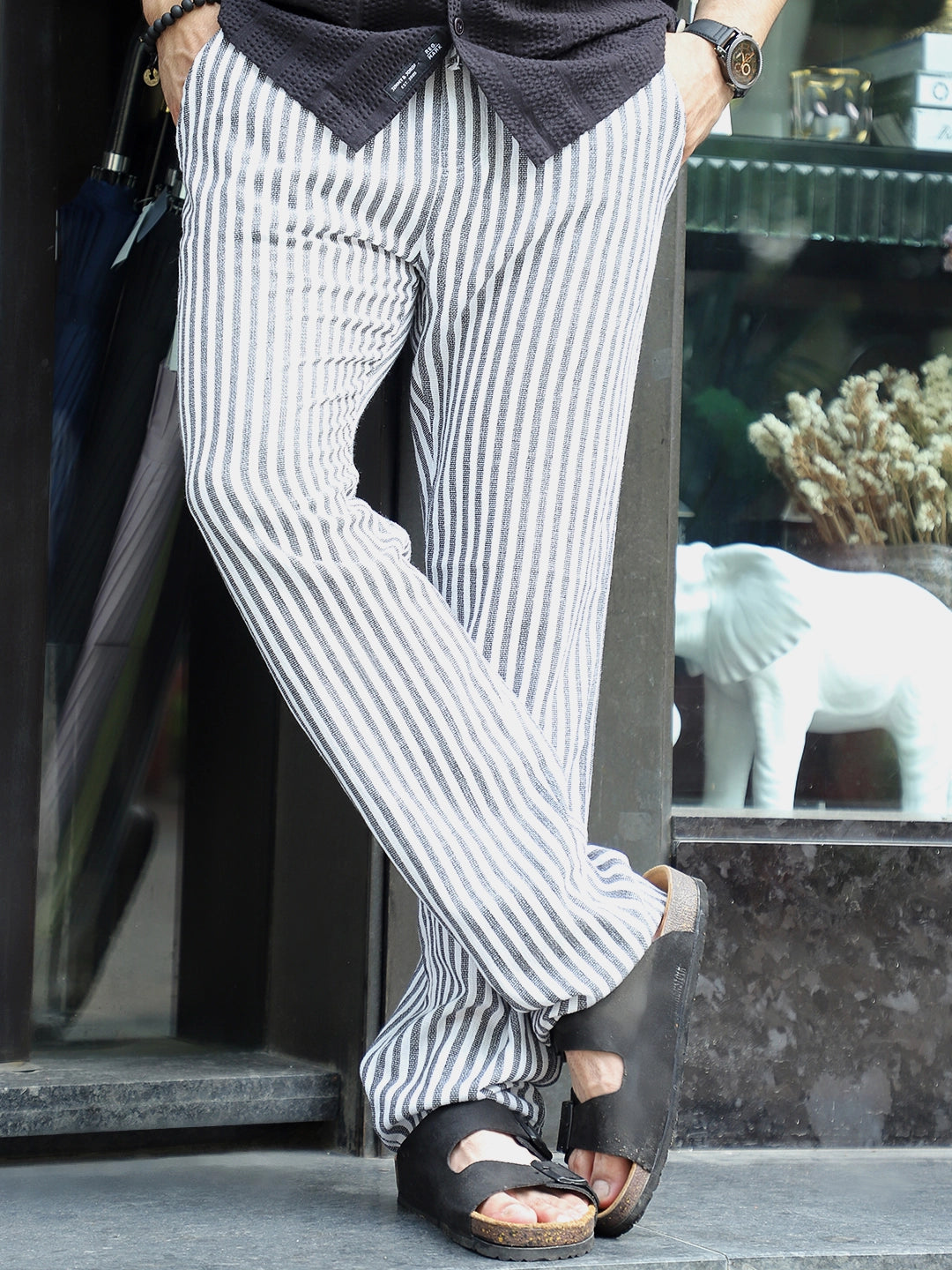 Ivory Line Black Trousers