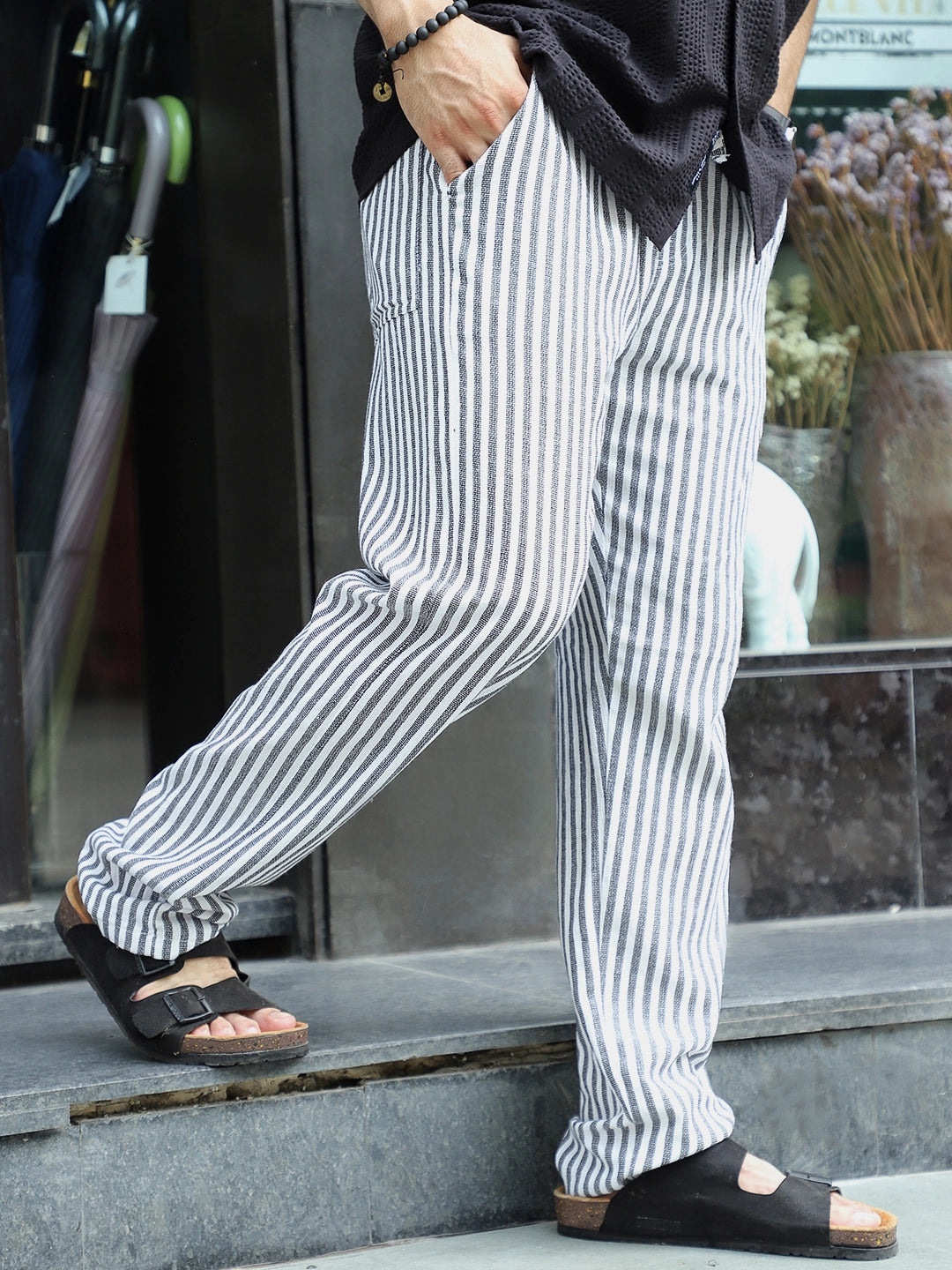Ivory Line Black Trousers
