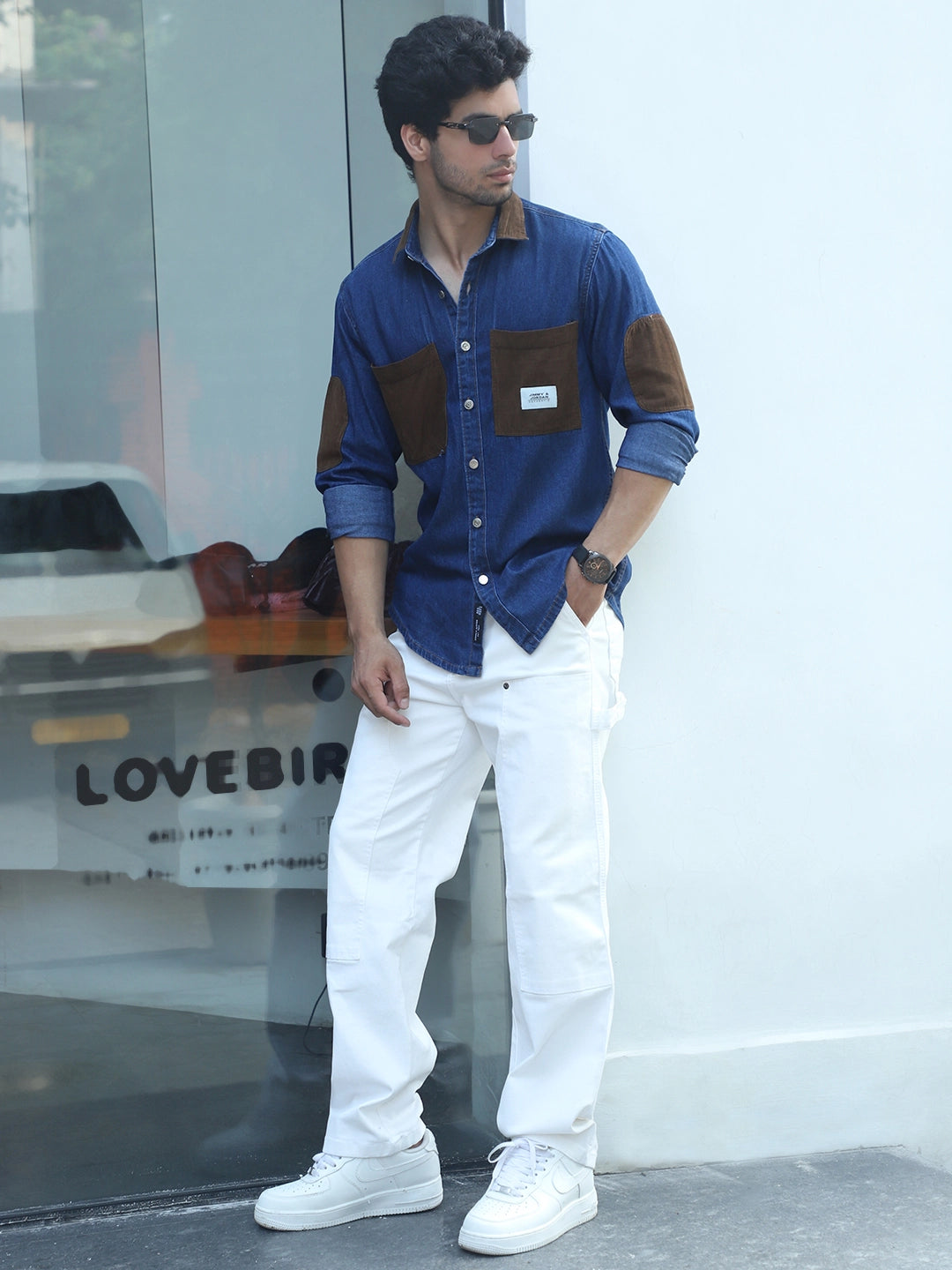Fade Fit Night Blue Washed Corduroy Denim Shirt