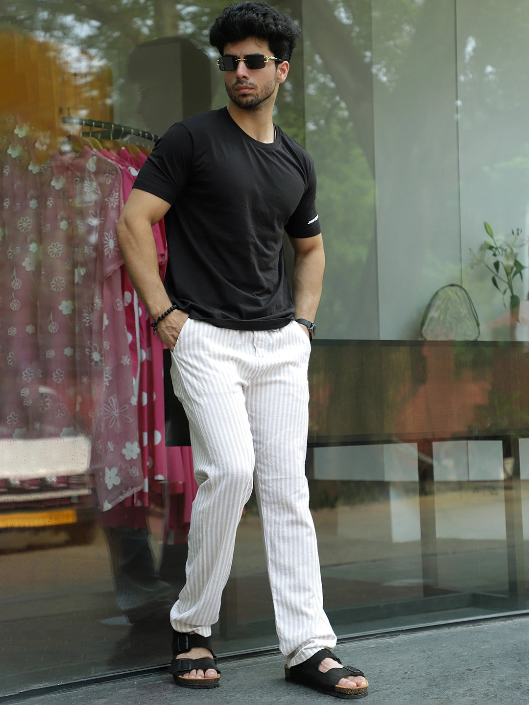 Ivory Line Beige Trousers